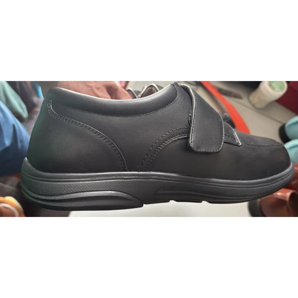 Anodyne No 28 Men's Casual Oxford Dress Shoes Black 11 Extra Wide XW Hook Loop